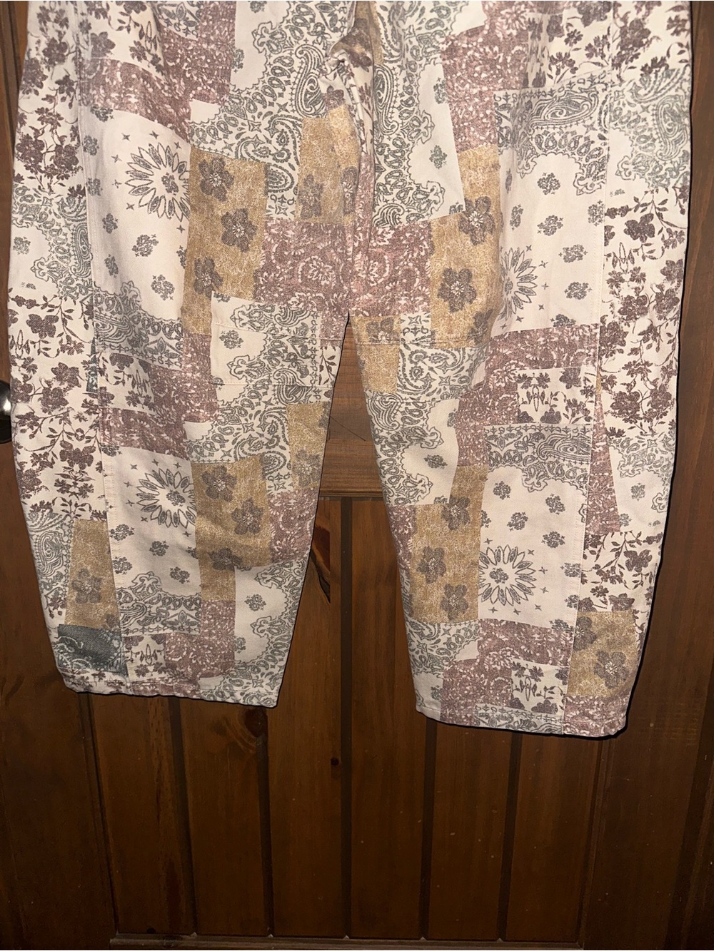 Urban Daisy Boho Patchwork Wide Leg Pants Size Medium - Picture 7 of 9